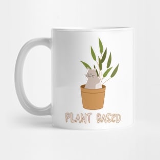 Funny Vegan Plant Based Kitty for Cat and Animal Lovers Mug